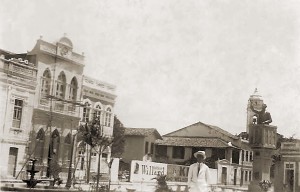Praça do Montepio sem a Faculdade Direito e com a sede do Montepio em obras
