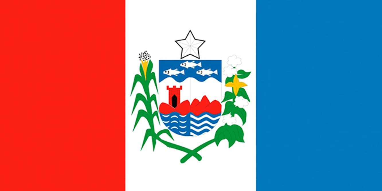 Um brasão de armas e uma bandeira para as Alagoas